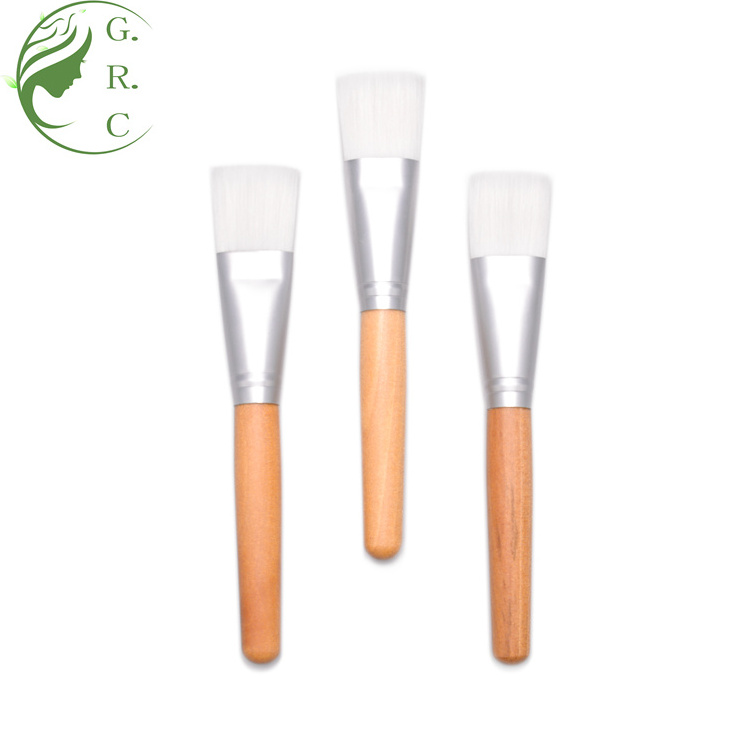 A Private Label Single Vegan Wood Make Up Brush Diy Spa Mud Clay Mask Applicator Brushes Makeup Custom Facial Face Mask Brush