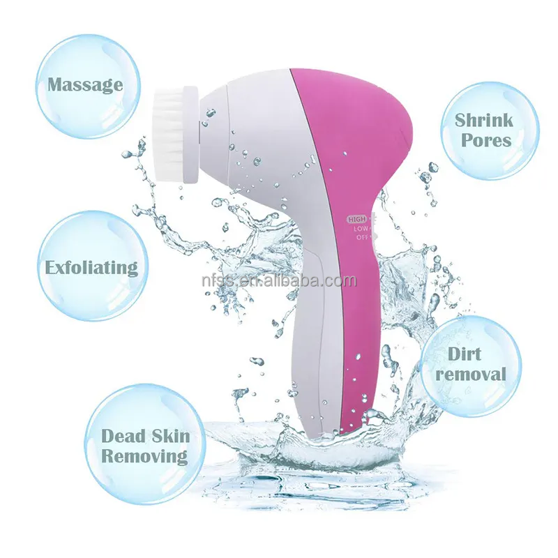 2023 Electric Sonic Face Wash Cleaning Brush Lift Motorized Usb-C 4 5 7 In 1 Rotary Facial Cleansing Brush Machine