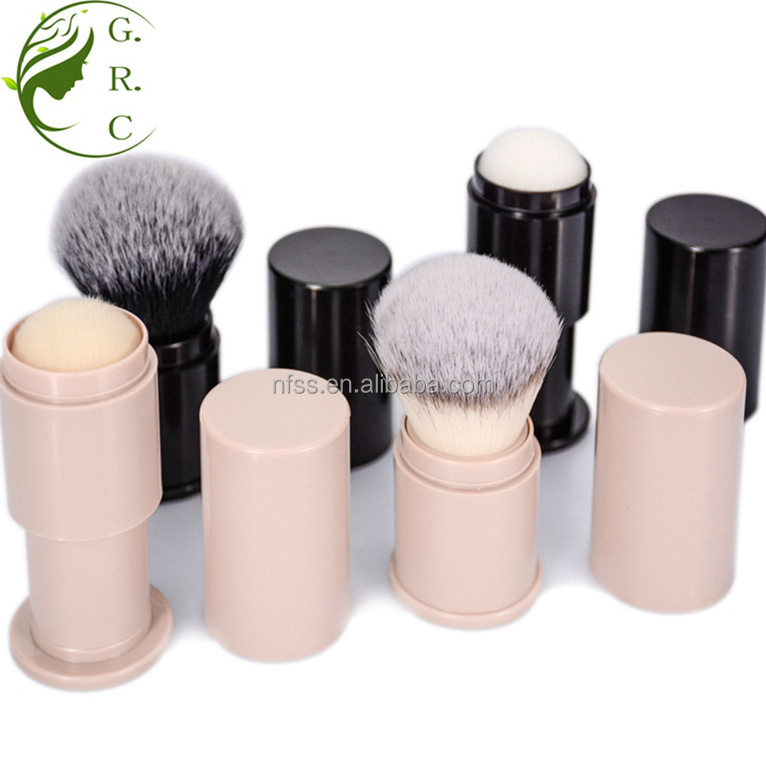 Wholesale Refillable Handle Dispenser Container Liquid Loose Powder Brush Applicator Empty Foundation Makeup Brush With Tube