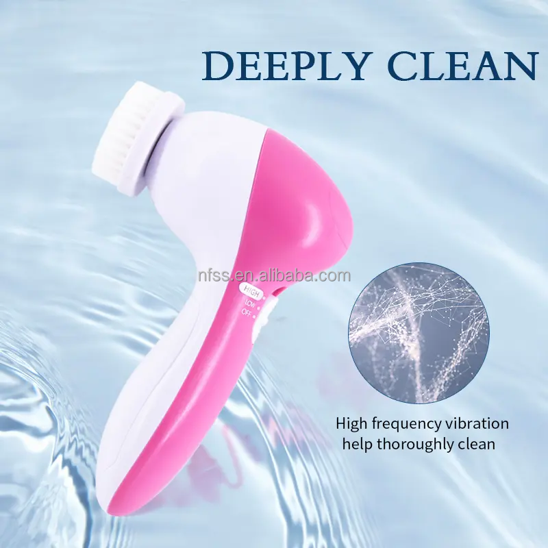 2023 Electric Sonic Face Wash Cleaning Brush Lift Motorized Usb-C 4 5 7 In 1 Rotary Facial Cleansing Brush Machine