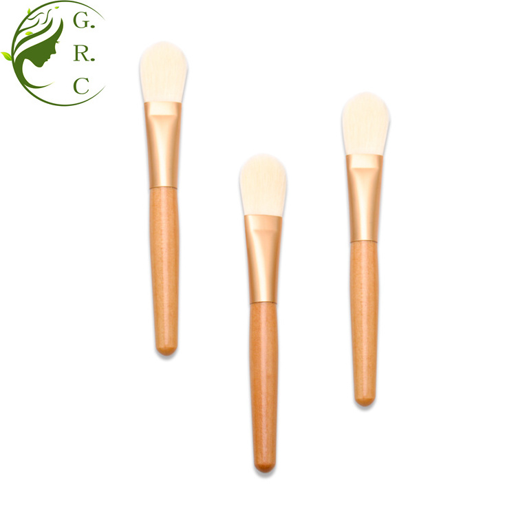 Oem Own Logo Luxury Portable Bamboo Single Vegan Face Liquid Foundation Brushes Private Label New Cream Makeup Brush Foundation