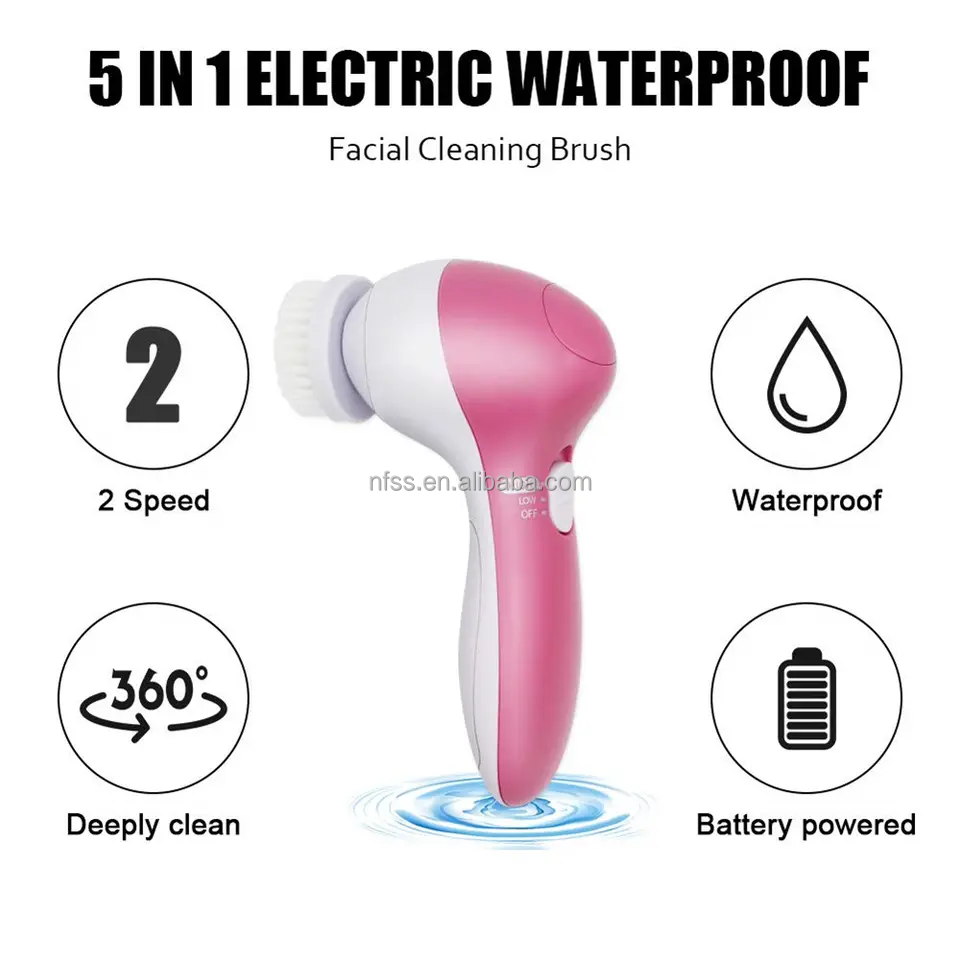 2023 Electric Sonic Face Wash Cleaning Brush Lift Motorized Usb-C 4 5 7 In 1 Rotary Facial Cleansing Brush Machine