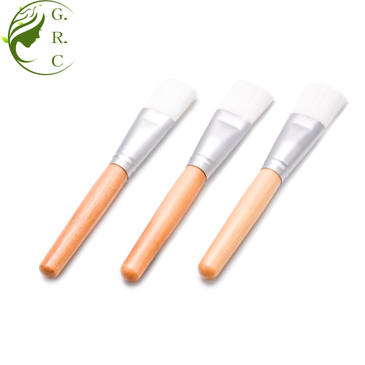 A Private Label Single Vegan Wood Make Up Brush Diy Spa Mud Clay Mask Applicator Brushes Makeup Custom Facial Face Mask Brush