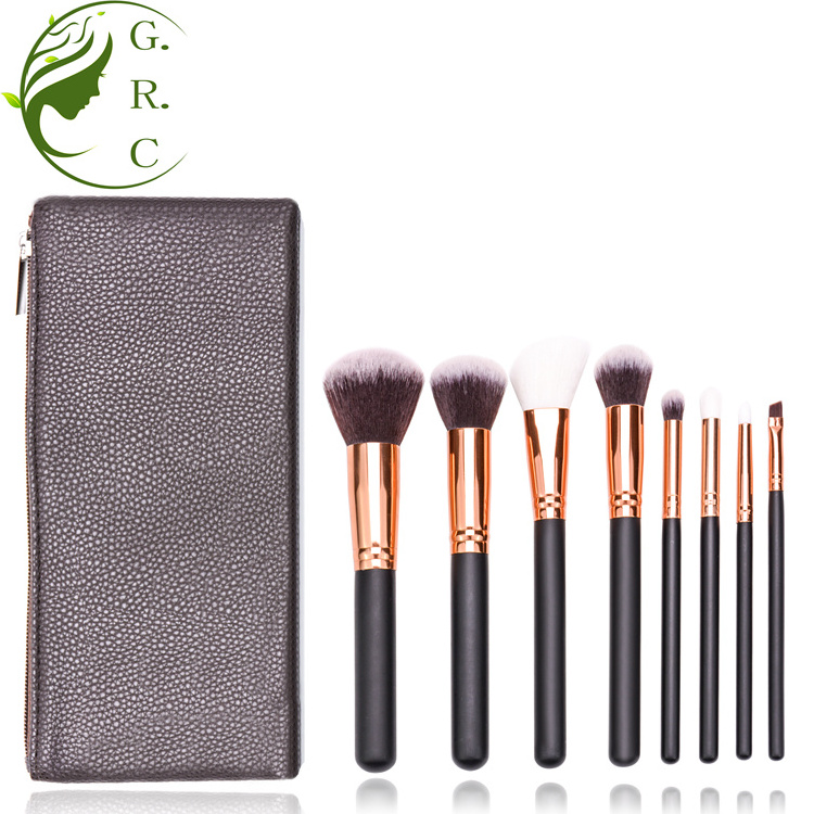 Maquillaje brush applicator cosmetic Nylon hair make up brusher custom logo private label wholesale 8 piece makeup brushes set