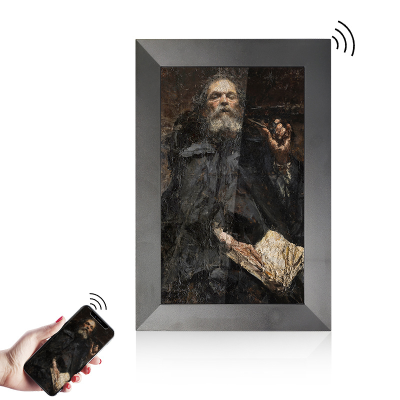 Cheapest Hd Wifi Digital Photo Frame Touch Screen Digital Picture Frame NFT Wooden Clock Wood Acrylic Video Frame Ce Rohs