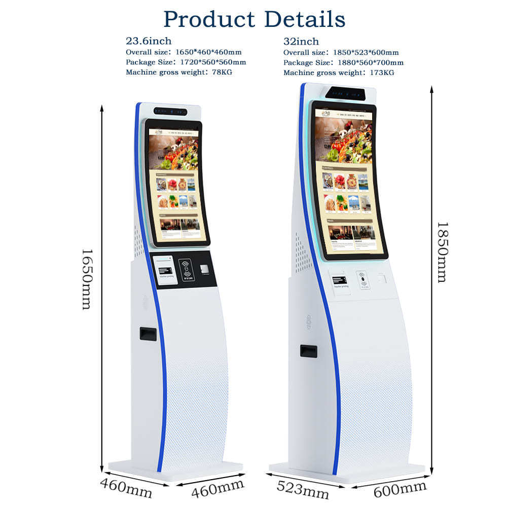 Parking ticket machine 23.6'' 32'' self service payment kiosk smart safe outdoor kiosk queue management system for parking lot