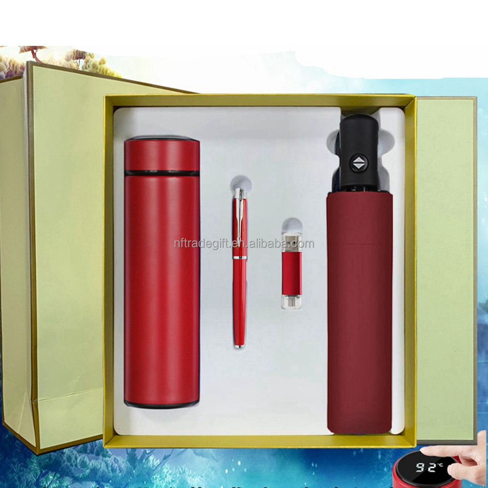 Thermos Mug Mouse Business card USB flash drive Pen Mobile Power Notebook Gift Set