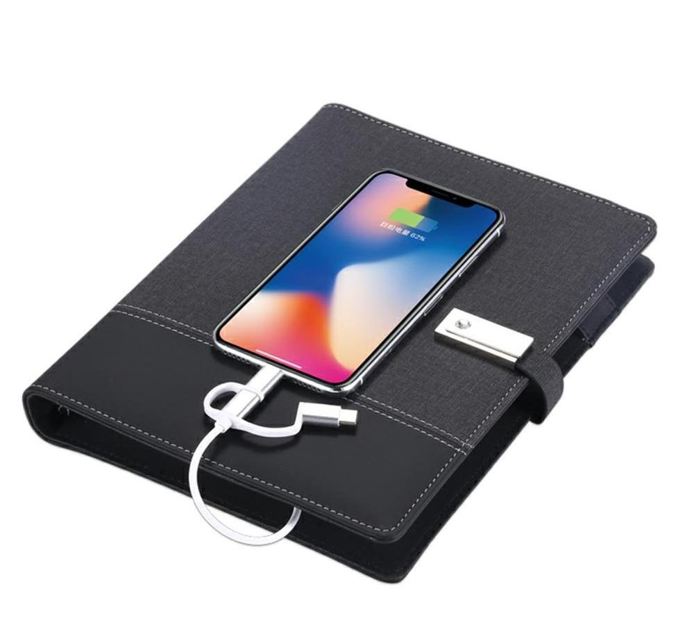 8000mah 16gb wireless charger planner diary notebook notebook with powerbank and usb