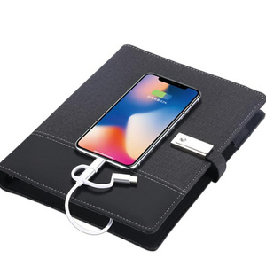 8000mah 16gb wireless charger planner diary notebook notebook with powerbank and usb