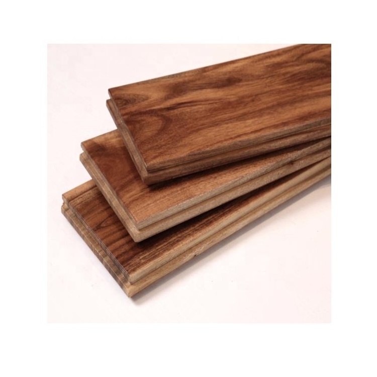 Walnut Color Natural  Stained Small Leaf Acacia   Solid  Hardwood Flooring