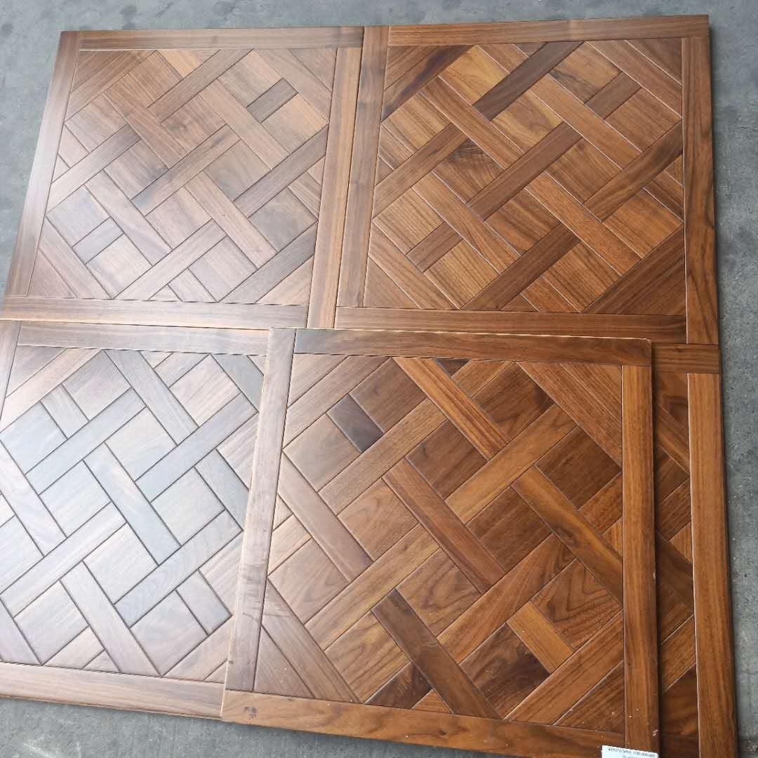 Walnut Wood Mosaic Parquet Waterproof Invisible Oil UV Vanish  Finish  Versailles