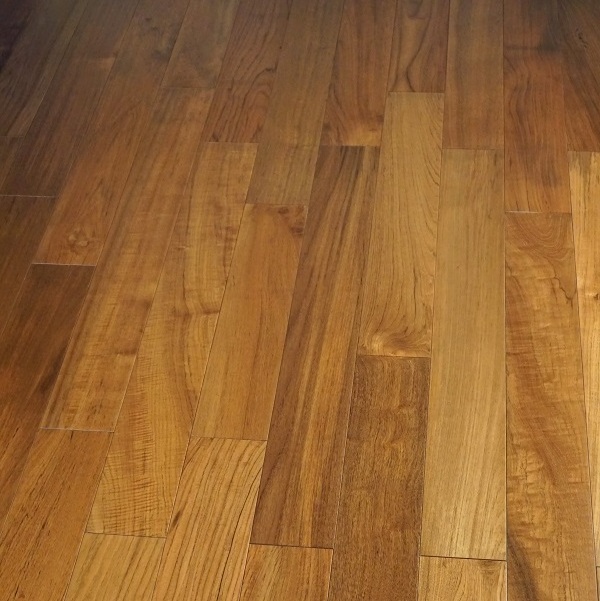 Solid Golden Teak Wood Floor  Indoor Usage Oil Brushed Finish