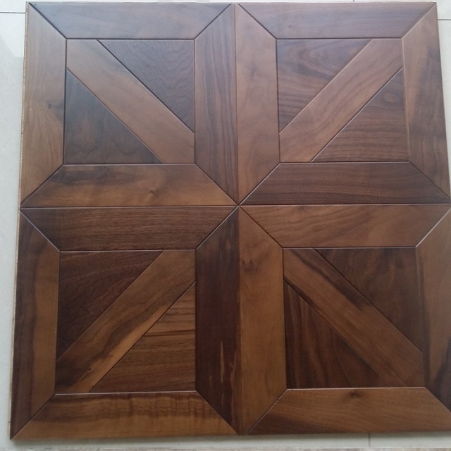 Walnut Wood Mosaic Parquet Waterproof Invisible Oil UV Vanish  Finish  Versailles