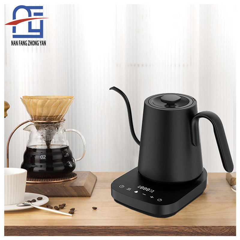 800mL Goose Neck Stainless Steel Kettle Black Digital Smart Pour Over Coffee Tea Temperature Control Gooseneck Electric Kettle