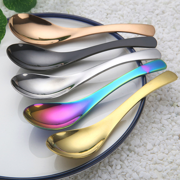 304 Stainless Steel Soup Spoon Chinese Big Round Spoon For Soup