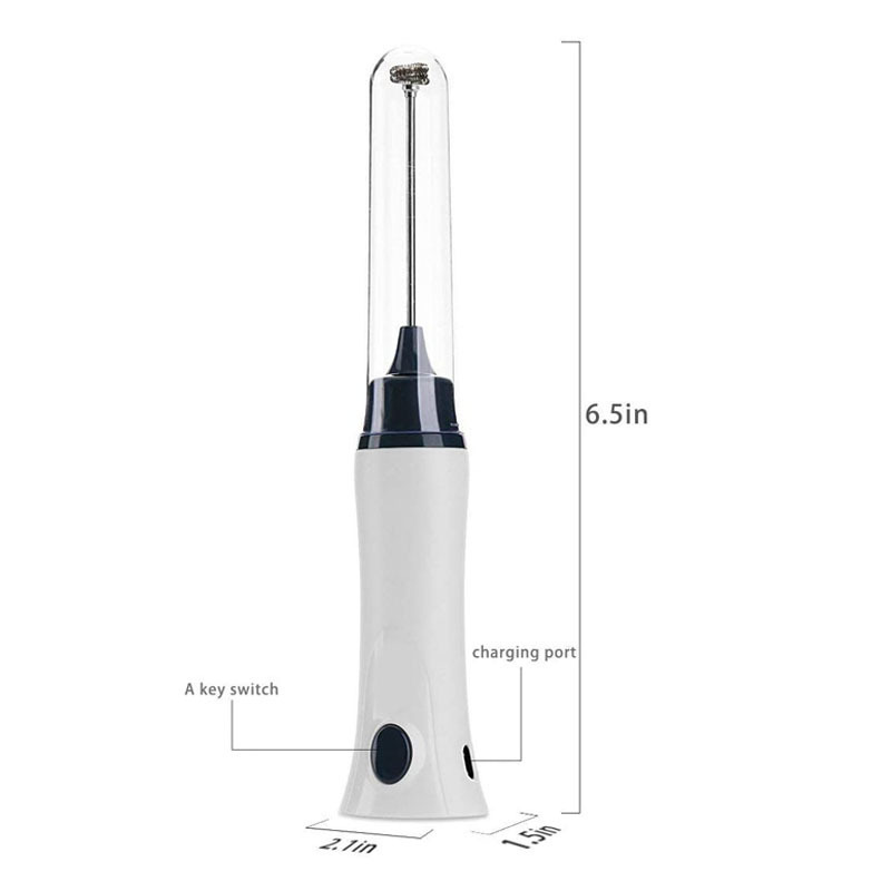 Yongli K-07 Kitchen Tools Charge Milk Frother With Lid Rechargeable Whisk Coffee Mixer with Cover Electric Foam Maker