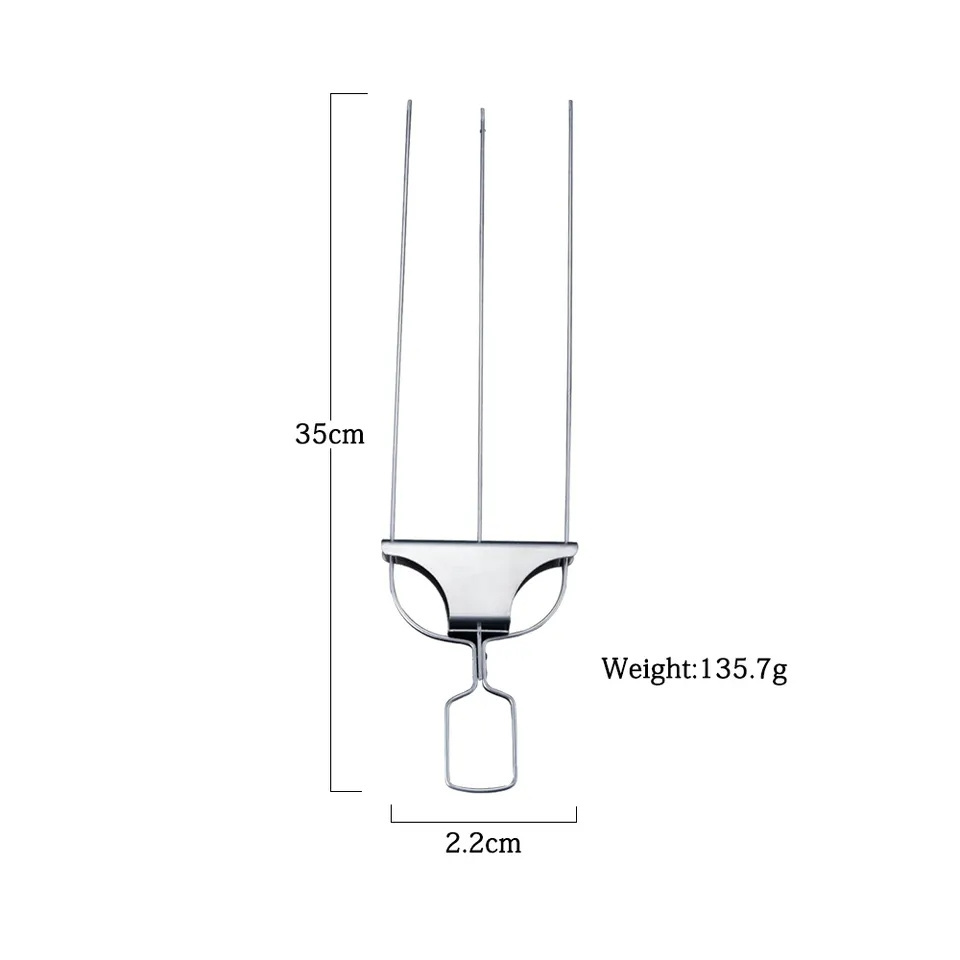 Yongli BBQ069 3 way stainless steel skewers with slider perfect for meat marshmallow roasting sticks metal grill bbq accessories