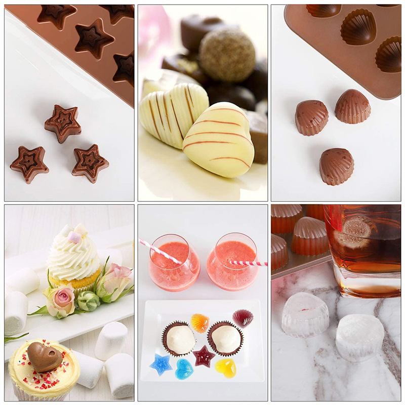 Yongli E-05 15 cavity flower shape non-stick candy molds chocolate molds silicone for wedding, festival, party and DIY crafts