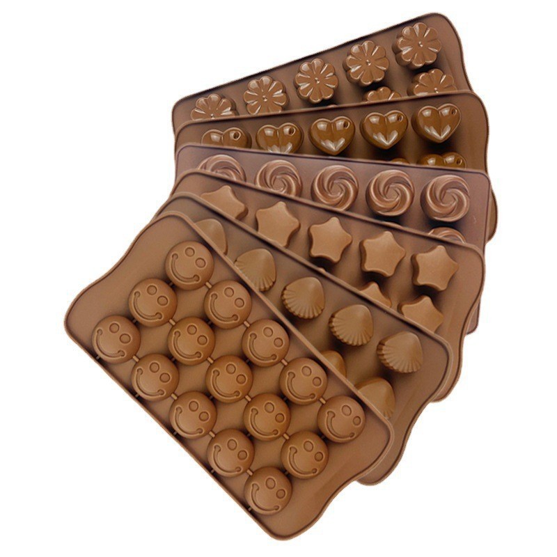 Yongli E-05 15 cavity flower shape non-stick candy molds chocolate molds silicone for wedding, festival, party and DIY crafts