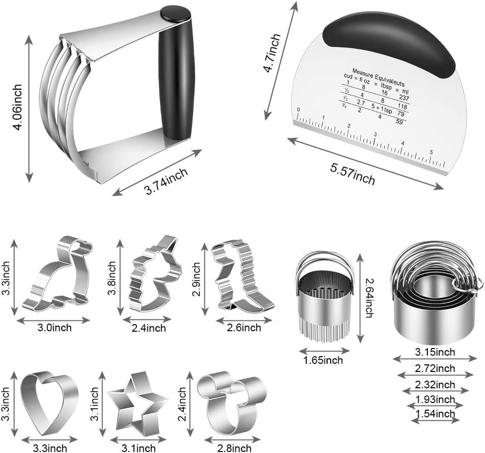 Yongli N-03 Dough Blender Set Biscuit Cutter Cookie Cutters For Birthday Party Dough Cutter Set