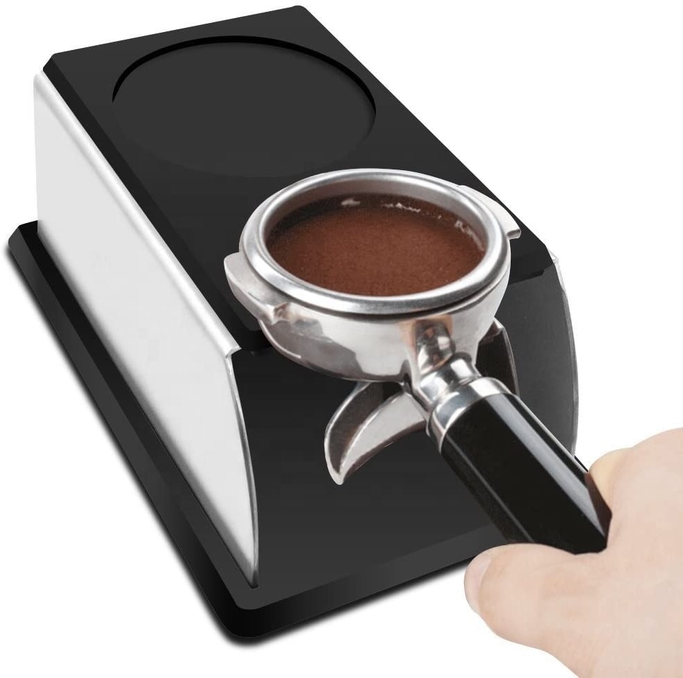 Coffee Tampers Accessories Sturdy Stainless Steel Tamping Stand Coffee Tamper Storage Base  Coffee Tamper Stand with Mat