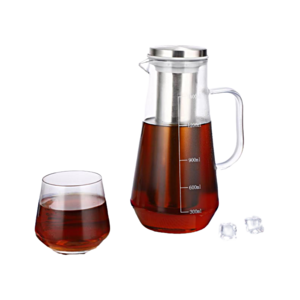 Yongli airtight cold brew bottle coffee glass maker pitcher iced coffee tea filter concentrate pot with stainless steel Infuser