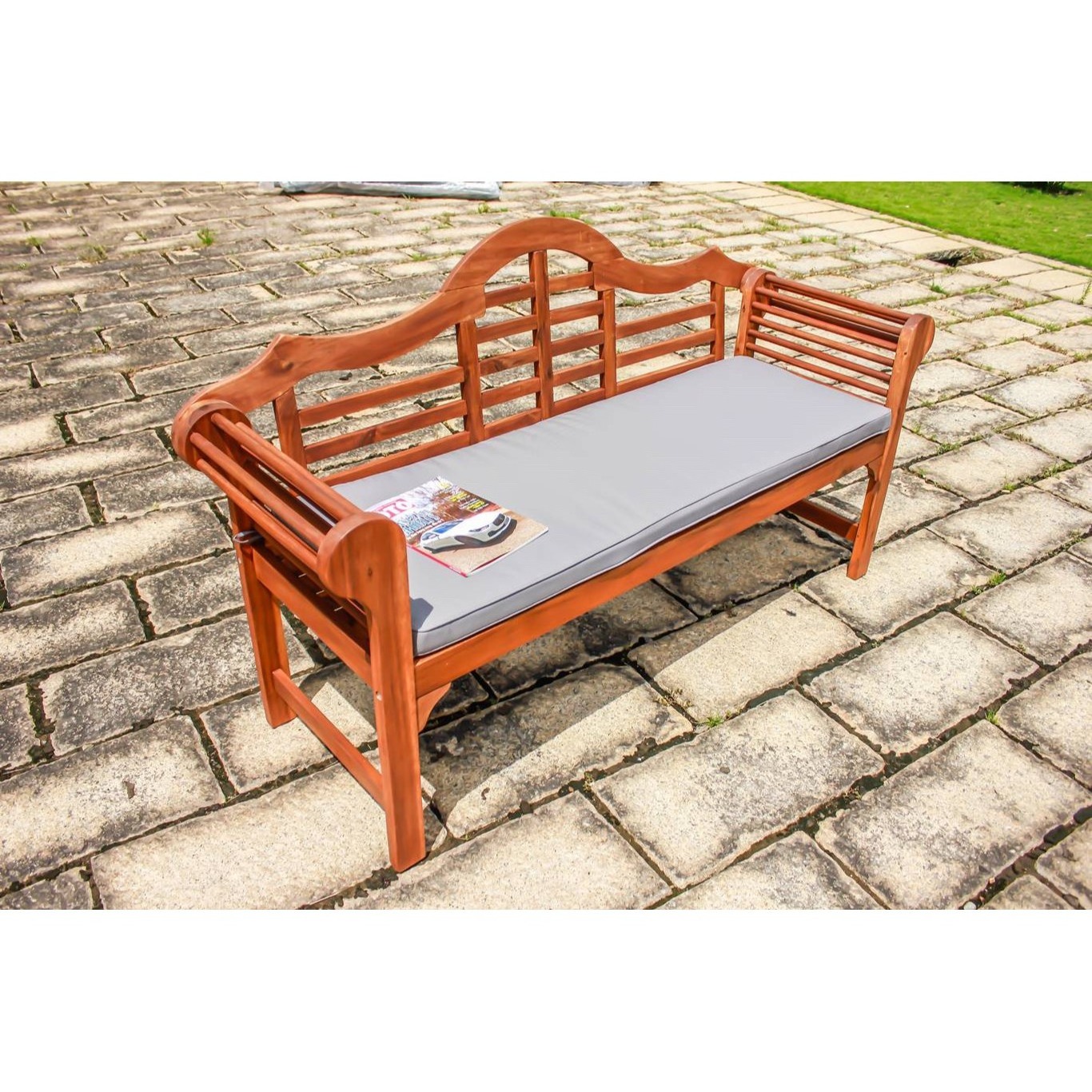 3-Seater Outdoor Wooden Long Bench for Hotels Gardens Living Rooms Villas and Halls Public Park Bench Seat