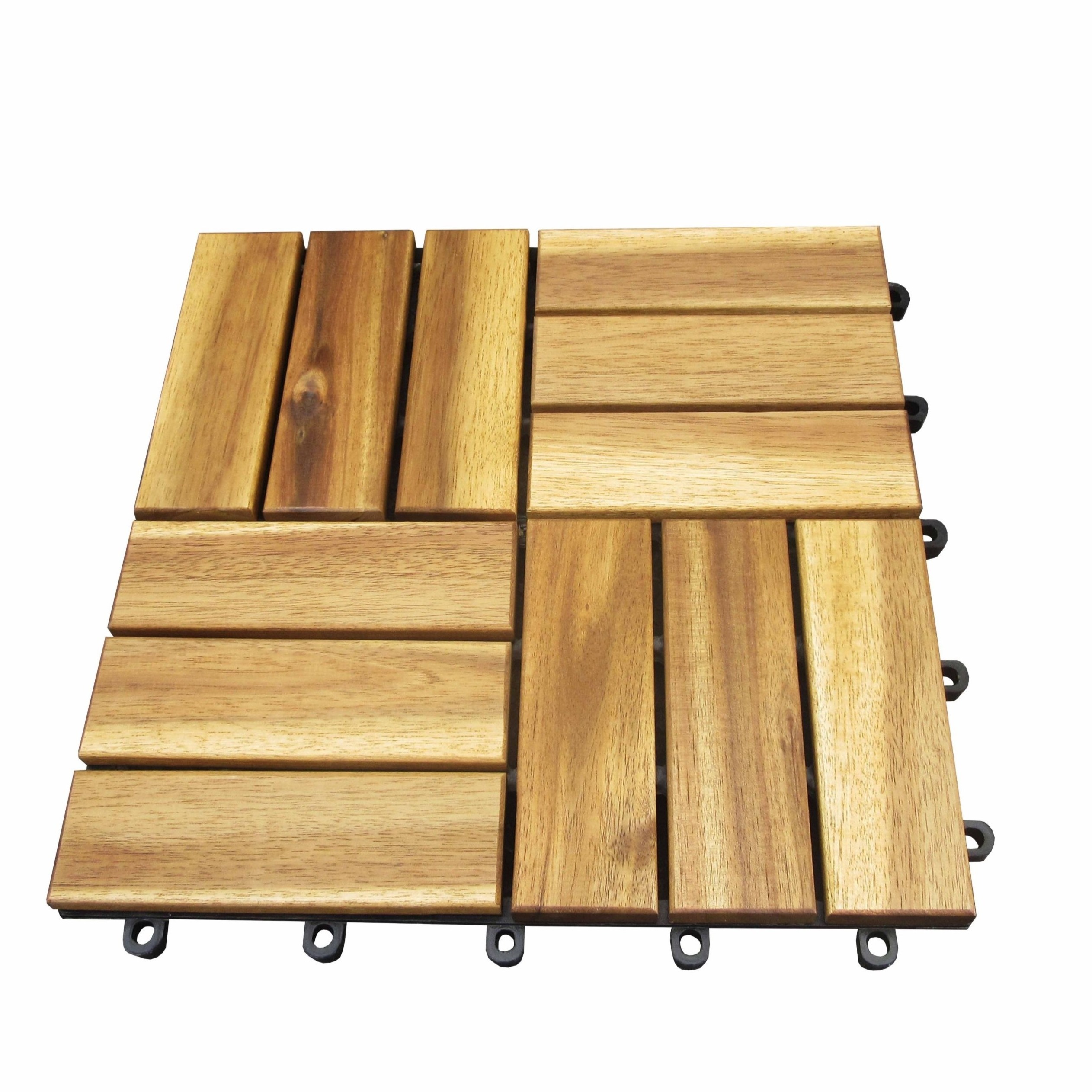 Interlock Engineered Flooring  Garden Wood Decking Outdoor 12 slats used to decorate the balcony or garden