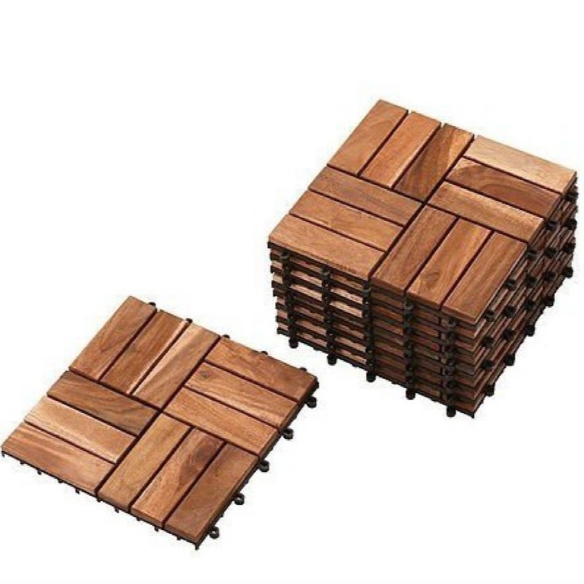 Wood grid wood flooring interlocking deck tile outdoor eco-friendly Add Warmth and Charm with Wooden Tiles Floor