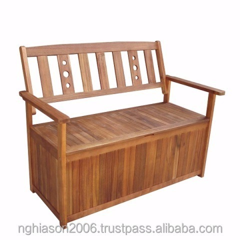 Outdoor Wood Seat Wooden Sit Up Storage Garden Chair Bench Deck Box Bench Deck Box Loveseat Furniture All Weather Cabinet Seat