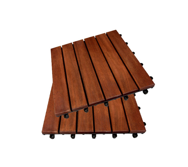 Modern Design Style Floor Tiles Type Wood and Plastic Material Anti-slip Function 6 Slats Interlocking Deck Tile