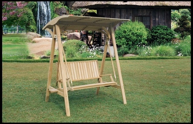 Factory Wholesale Patio Swings Hanging Chair 2 Person Outdoor Garden Wooden Swing Chair For Sale