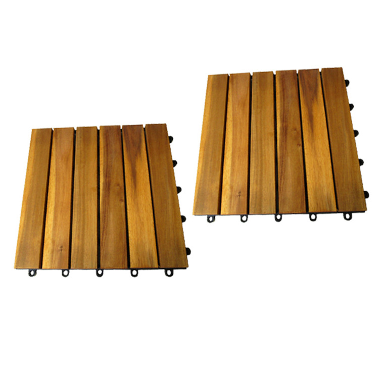 Stylish Wood Deck Tile (6 Slats) Create a Natural and Inviting Patio or Deck Area