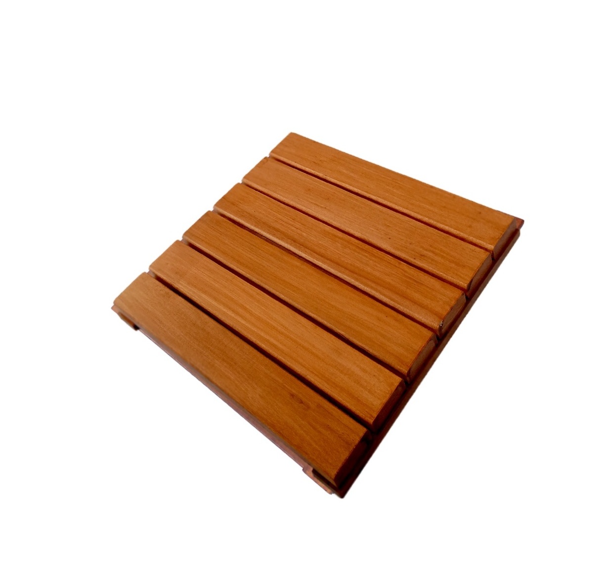 Wholesale High Quality Acacia Wood Deck Tiles Anti-Slip Interlocking Hardwood Floor for Outdoor Use 6 Slats for Sale Vietnam