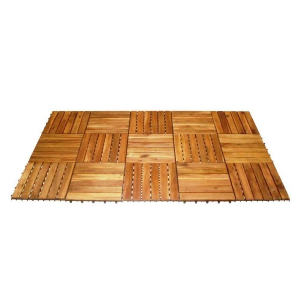 High quality exterior Floor Decking Wooden Deck Floor Tiles 4 Slats for Terrace and Parquet Flooring garden deck tiles