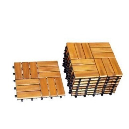 Modern Design Snap Together Acacia Hardwood Flooring 12 Slats Outdoor Decking Tile for Patio AB Surface Grading from Vietnam