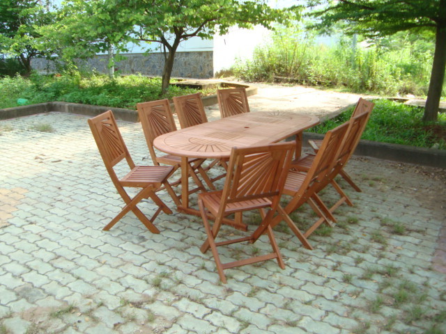 Wholesale Price Acacia Wood Patio Table Set Cheap Outdoor Garden Furniture for Restaurants Wood Material