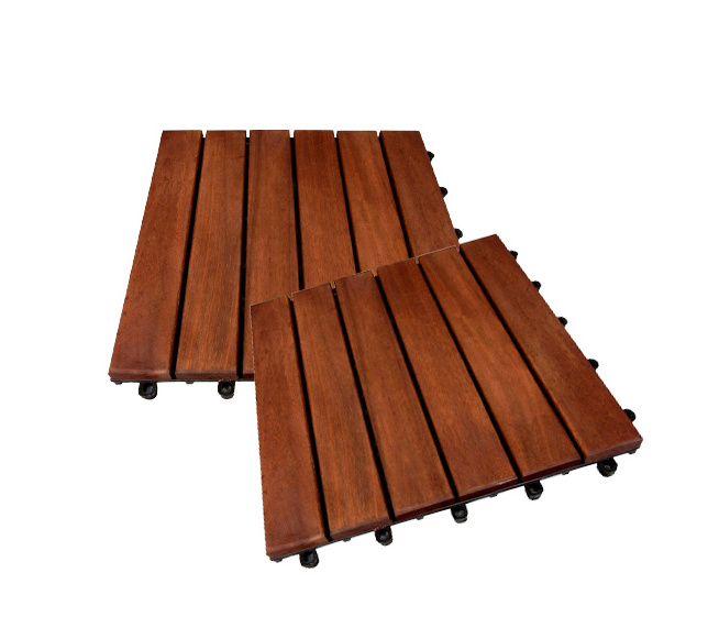 Modern Design Style Floor Tiles Type Wood and Plastic Material Anti-slip Function 6 Slats Interlocking Deck Tile