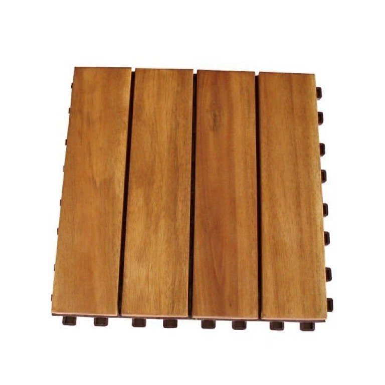 High quality exterior Floor Decking Wooden Deck Floor Tiles 4 Slats for Terrace and Parquet Flooring garden deck tiles