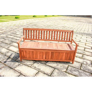 Outdoor Garden Bench With Backrest Patio Storage Wooden Storage Bench Deck Box Loveseat Furniture All Weather Cabinet Seat