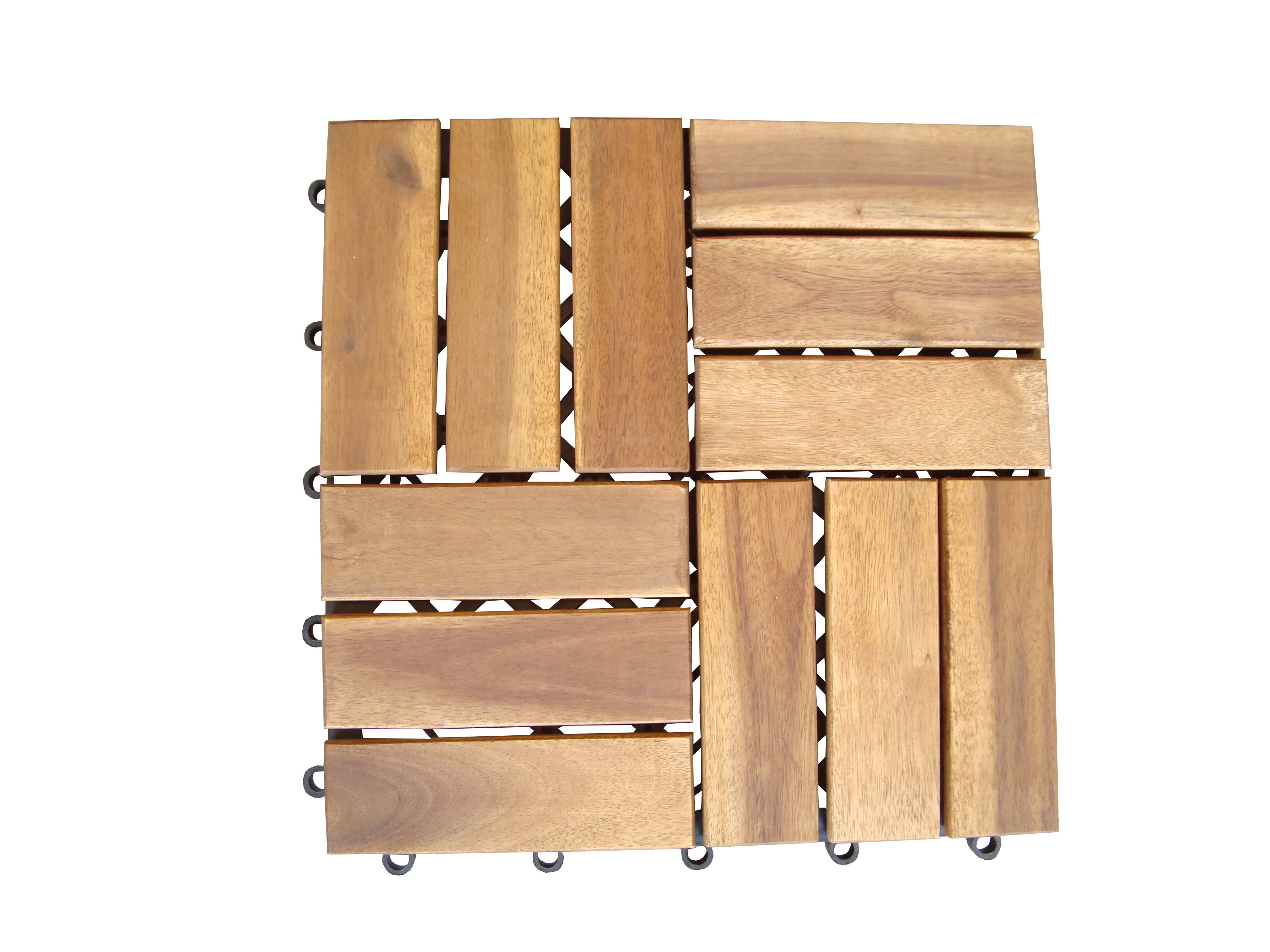 Wholesale Acacia Wood Decking Tiles 12 Slats Square for Indoor and Outdoor Parquet Flooring Decor Garden Patio in Vietnam