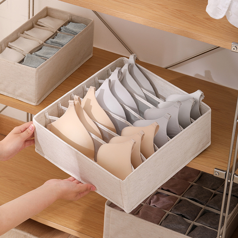 Wholesale Underwear Storage Box Foldable Bra Underwear Organizer Panties Socks Drawer Organizer For Bedroom