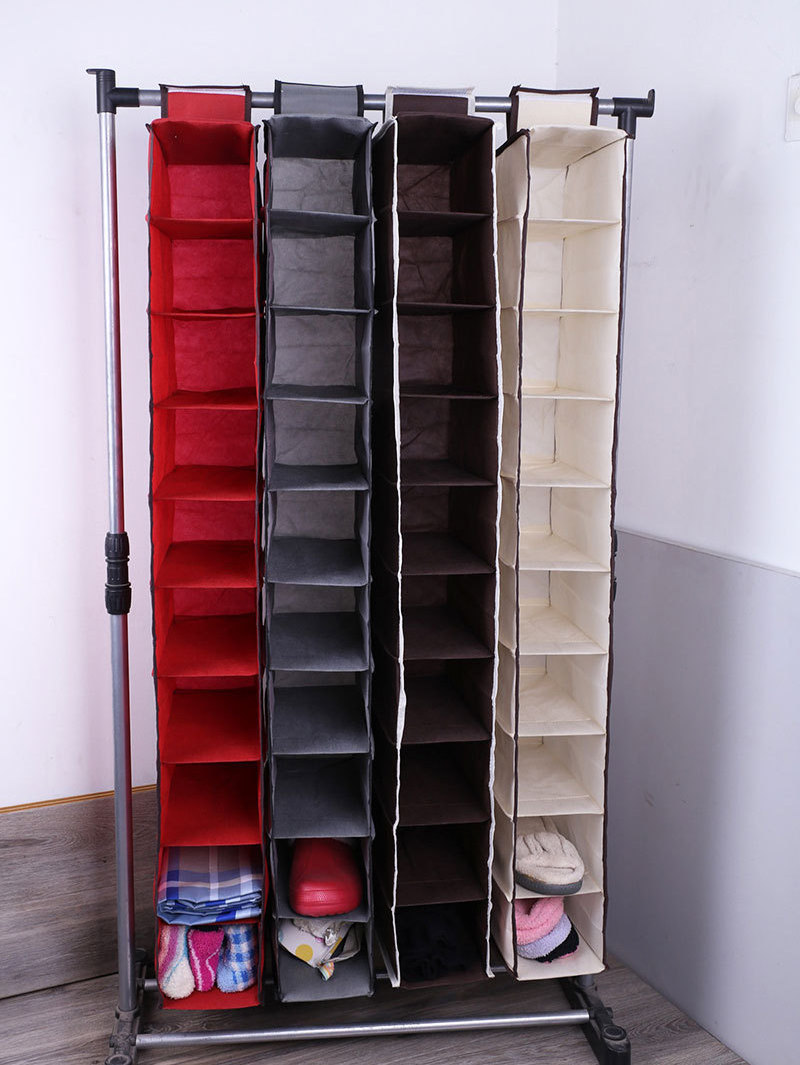 Foldable Non-woven Hanging Closet Organizer and Storage Cabinet Shelves for Wardrobe Nursery Baby Clothes