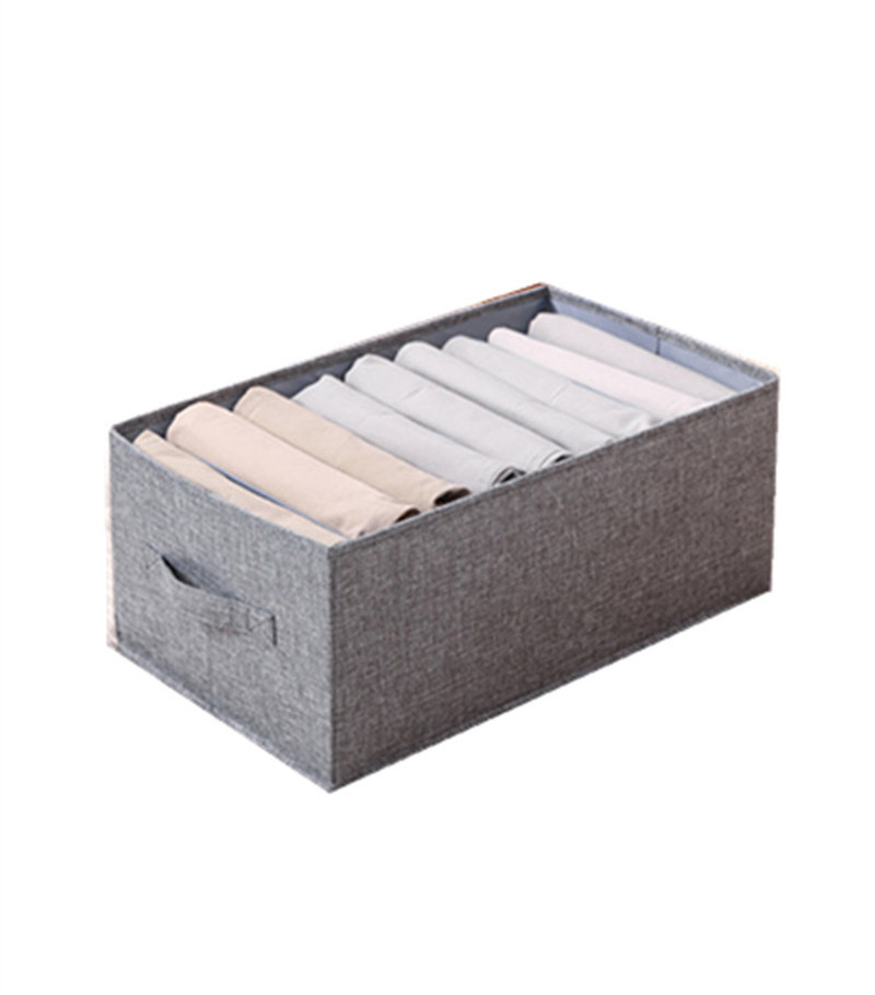 Cotton Linen Foldable Washable 5/7/9 Girds Wardrobe Clothes PP Board Mesh Closet Drawer Organizer and Storage for Jeans Pants