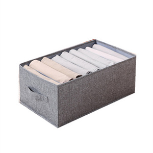 Cotton Linen Foldable Washable 5/7/9 Girds Wardrobe Clothes PP Board Mesh Closet Drawer Organizer and Storage for Jeans Pants