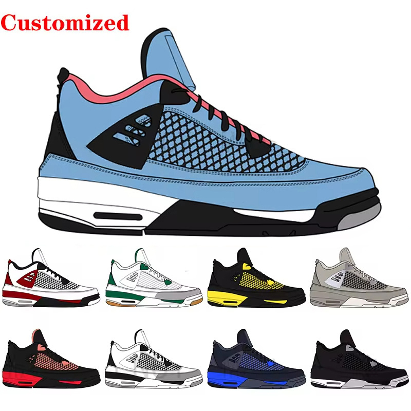 2024 The latest design retro 4 stylish basketball shoes original high-quality 4s leather Jordaneliedlys men's sneakers