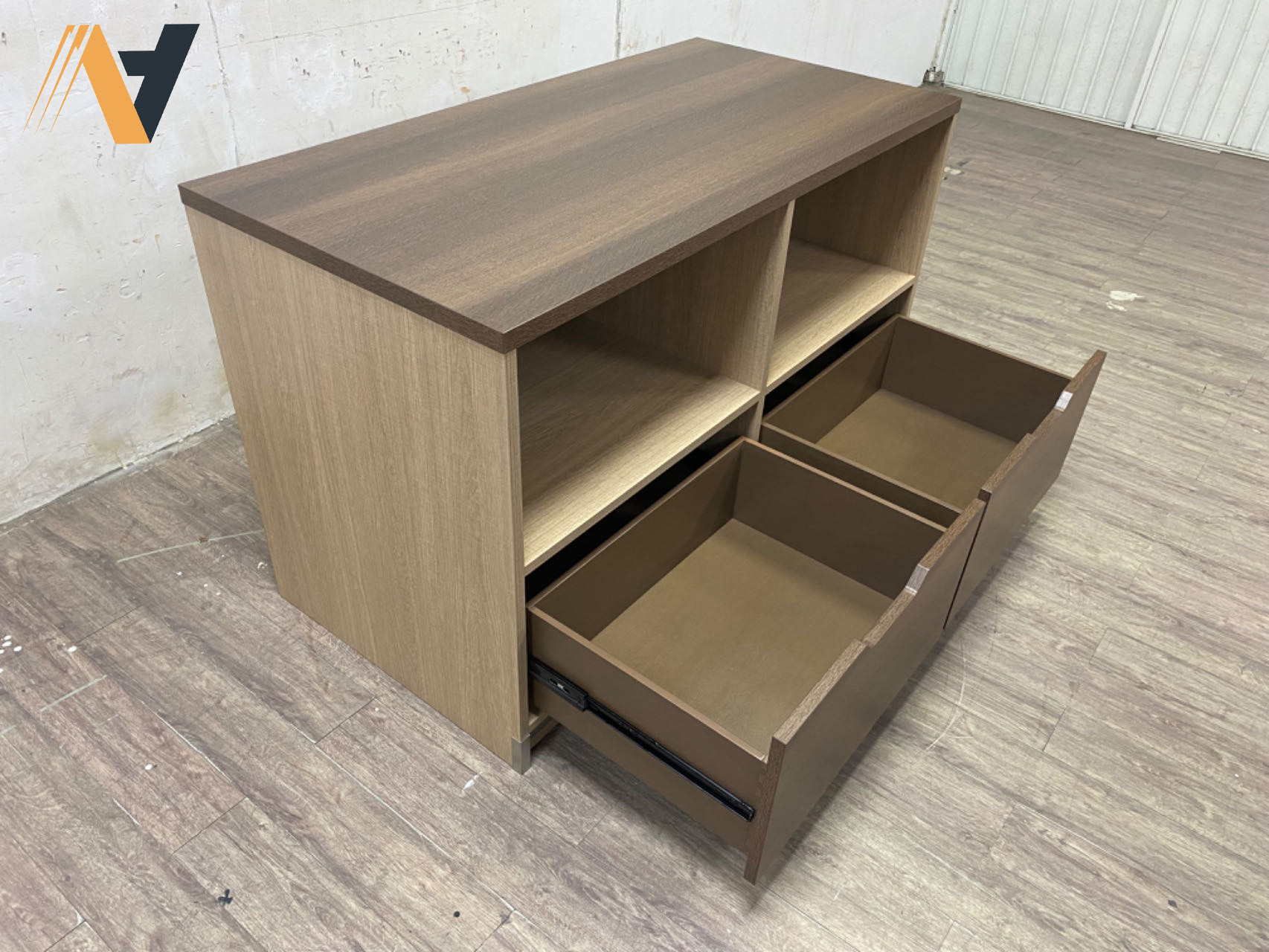 Student housing furniture, Wooden cabinet with drawers to replace desk with drawers