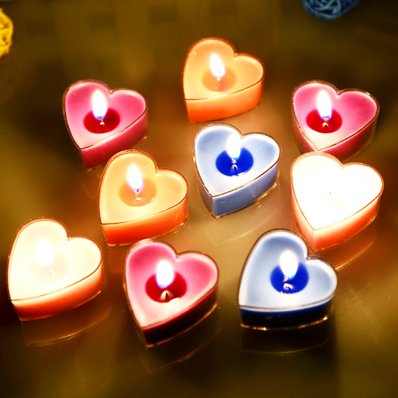 Factory Supplier Heart Shaped Votive Candles Long Burning Time 4 Hours Decorative Valentines Day Mini Tea Candles for  Dinner