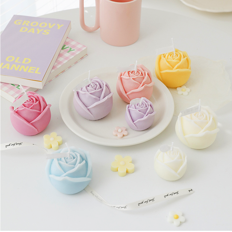 UO Creative Home Decoration Gifts Handmade Shape Candle Aroma Vegan Shaped Scented Rose Candles