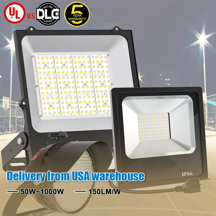 5 Year Warranty 100W 200W 300W Outdoor IP65 Waterproof Led Floodlight Fixture Parking Lot Stadium Lamp Aluminum LED Flood Lights